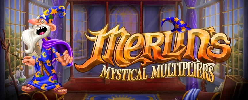 Play the incredible Merlin’s Mystical Multipliers online slot today at Joe Fortune and see if you can spin in the game’s huge jackpot of 600x your bet.